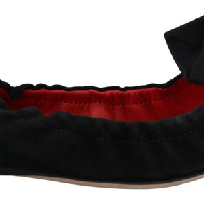 Dolce &amp; Gabbana Elegant Black Suede Ballet Flats