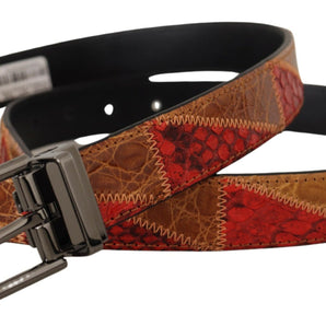 Dolce &amp; Gabbana Elegant Two-Tone Snakeskin Leather Belt