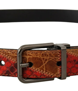 Dolce & Gabbana Multicolor Exotic Vintage Chrome Buckle Belt