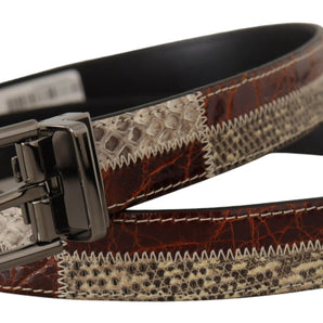 Dolce &amp; Gabbana Multicolor Patchwork Snakeskin Belt