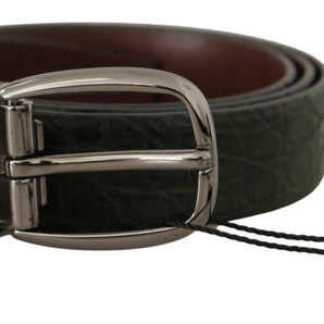 Dolce &amp; Gabbana Elegant Italian Leather Crocodile Belt