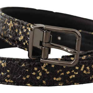 Dolce &amp; Gabbana Elegant Italian Leather Belt with Crown Detail