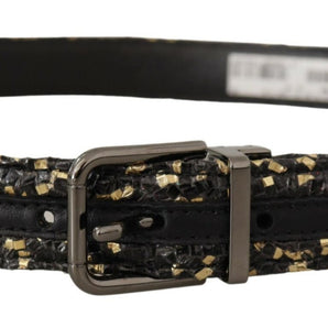 Dolce &amp; Gabbana Elegant Italian Leather Belt with Crown Detail