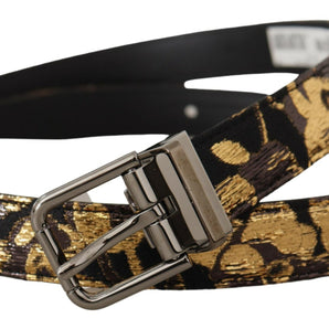 Dolce & Gabbana Multicolor Leather Belt with Black Buckle