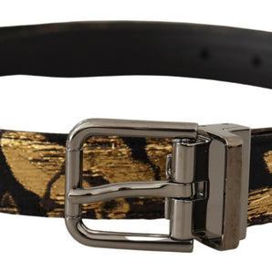 Dolce & Gabbana Multicolor Leather Belt with Black Buckle