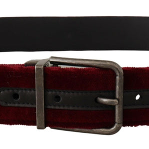 Dolce & Gabbana Velvet Maroon Elegance Belt