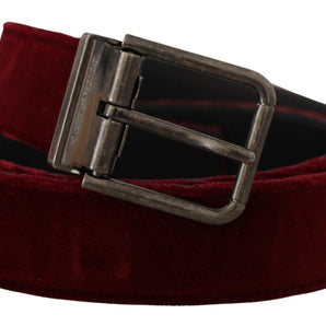 Dolce &amp; Gabbana Velvet Maroon Elegance Belt