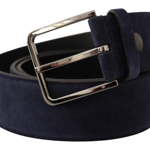 Dolce &amp; Gabbana Navy Elegance Velvet Leather Belt