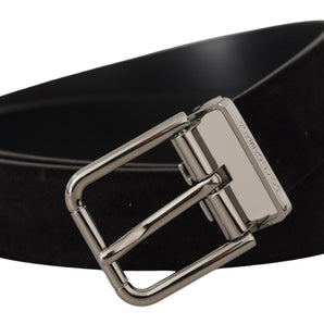 Dolce & Gabbana Elegant Black Leather Grosgrain Belt