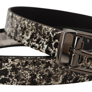 Dolce &amp; Gabbana Elegant Marble Print Leather Belt