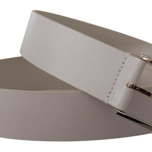 Dolce &amp; Gabbana Elegant White Vitello Leather Belt