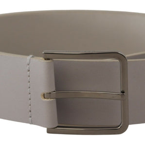 Dolce &amp; Gabbana Elegant White Vitello Leather Belt