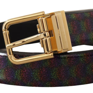 Dolce &amp; Gabbana Elegant Vernice Leather Belt with Silver Buckle