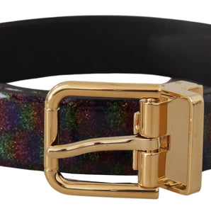 Dolce &amp; Gabbana Elegant Vernice Leather Belt with Silver Buckle