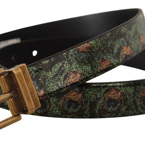 Dolce & Gabbana Elegant Black Grosgrain Leather Belt