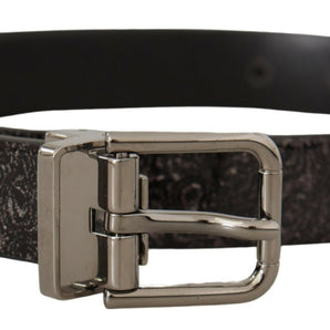 Dolce &amp; Gabbana Sleek Grosgrain Leather Belt with Metal Buckle