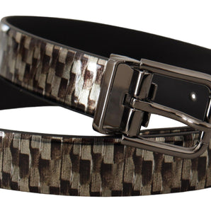 Dolce &amp; Gabbana Elegant Leather Silver Buckle Belt