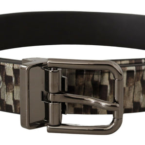 Dolce &amp; Gabbana Elegant Leather Silver Buckle Belt