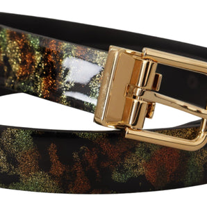 Dolce &amp; Gabbana Elegant Leather Belt with Bronze Buckle