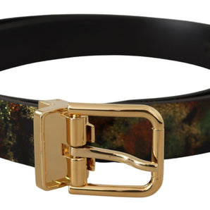 Dolce &amp; Gabbana Elegant Leather Belt with Bronze Buckle