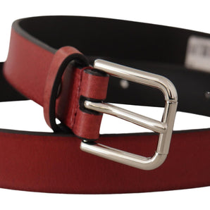 Dolce &amp; Gabbana Elegant Maroon Italian Leather Belt