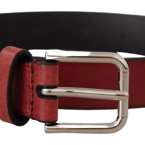 Dolce &amp; Gabbana Elegant Maroon Italian Leather Belt