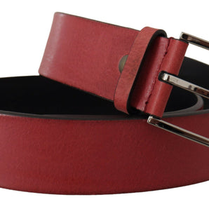 Dolce & Gabbana Elegant Grosgrain Leather Belt with Silver Buckle