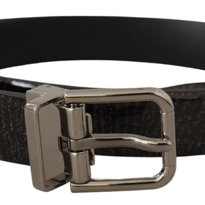 Dolce & Gabbana Elegant Black Leather Belt with Silver Buckle