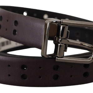 Dolce &amp; Gabbana Burgundy Elegance Leather Belt