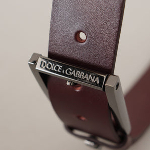 Dolce &amp; Gabbana Elegant Brown Leather Designer Belt