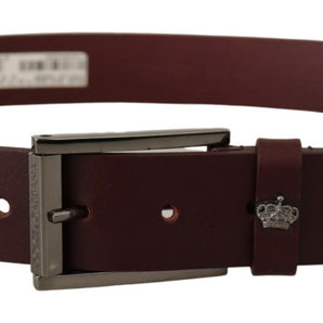 Dolce &amp; Gabbana Elegant Brown Leather Designer Belt