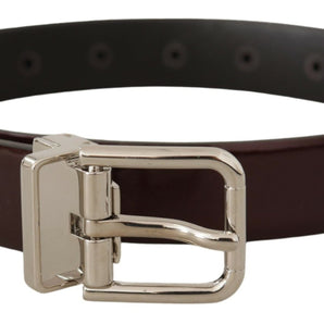 Dolce & Gabbana Elegant Dark Brown Patent Leather Belt