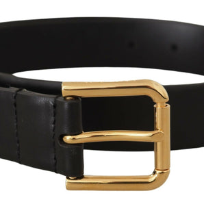 Dolce &amp; Gabbana Elegant Leather Belt with Metal Buckle