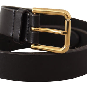 Dolce &amp; Gabbana Elegant Leather Belt with Metal Buckle