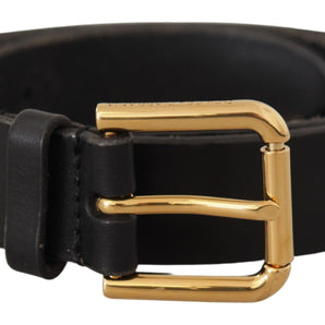 Dolce & Gabbana Elegant Leather Belt with Metal Buckle