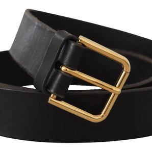 Dolce &amp; Gabbana Elegant Leather Belt with Metal Buckle