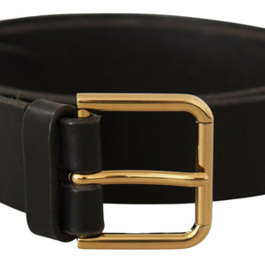 Dolce & Gabbana Elegant Leather Belt with Metal Buckle