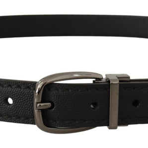 Dolce & Gabbana Elegant Black Leather Belt with Metal Buckle