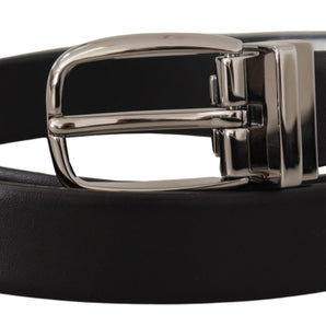 Dolce &amp; Gabbana Elegant Leather Belt with Metal Buckle