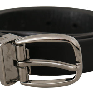 Dolce &amp; Gabbana Elegant Black Leather Designer Belt