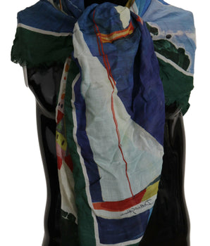 Dolce & Gabbana Multicolor Sorrento DG Shawl Fringe Scarf