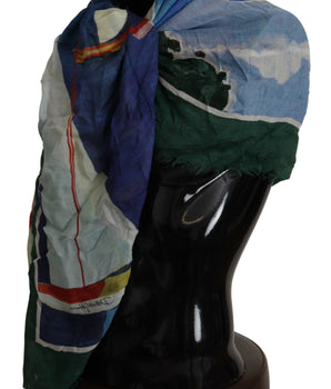 Dolce & Gabbana Multicolor Sorrento DG Shawl Fringe Scarf