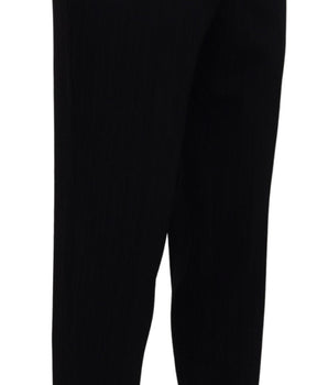 BENCIVENGA Black Cotton Straight Fit Men Formal Pants