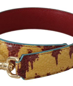 Dolce & Gabbana Yellow Red Leather Gold Tone Shoulder Strap