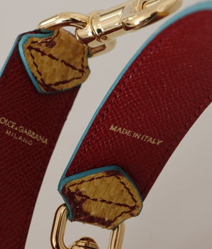 Dolce & Gabbana Yellow Red Leather Gold Tone Shoulder Strap