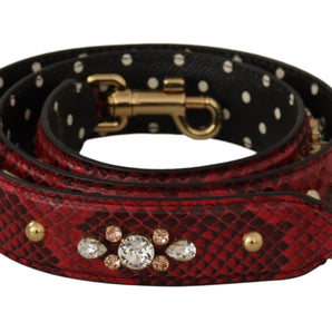 Dolce & Gabbana Red Python Leather Shoulder Bag Strap