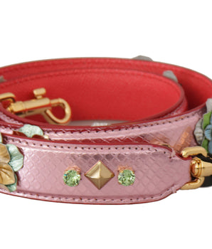 Dolce &amp; Gabbana Elegante bandolera de piel rosa metalizada