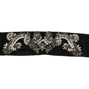 Dolce &amp; Gabbana Elegant Rhinestone-Embellished Silk Belt