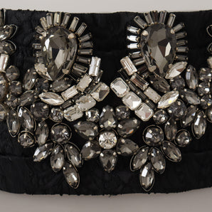 Dolce &amp; Gabbana Elegant Rhinestone-Embellished Silk Belt