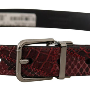 Dolce &amp; Gabbana Elegant Red Exotic Leather Belt